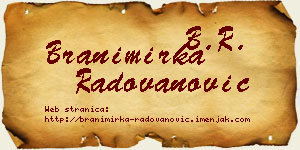 Branimirka Radovanović vizit kartica